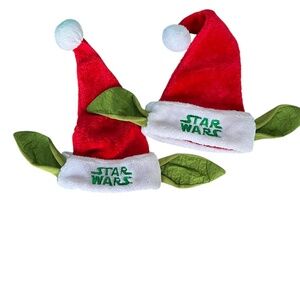 Star Wars Lot of 2 Yoda Ears Santa Funny Ugly Hats Christmas Stocking Cap Orig